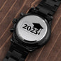 2023 Engraved Black Chronograph Watch