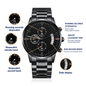 2026 Engraved Black Chronograph Watch