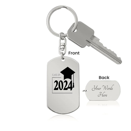 Customizable Engraved Keychain - Class of 2024