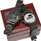 2024 Engraved Black Chronograph Watch