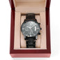 2026 Engraved Black Chronograph Watch