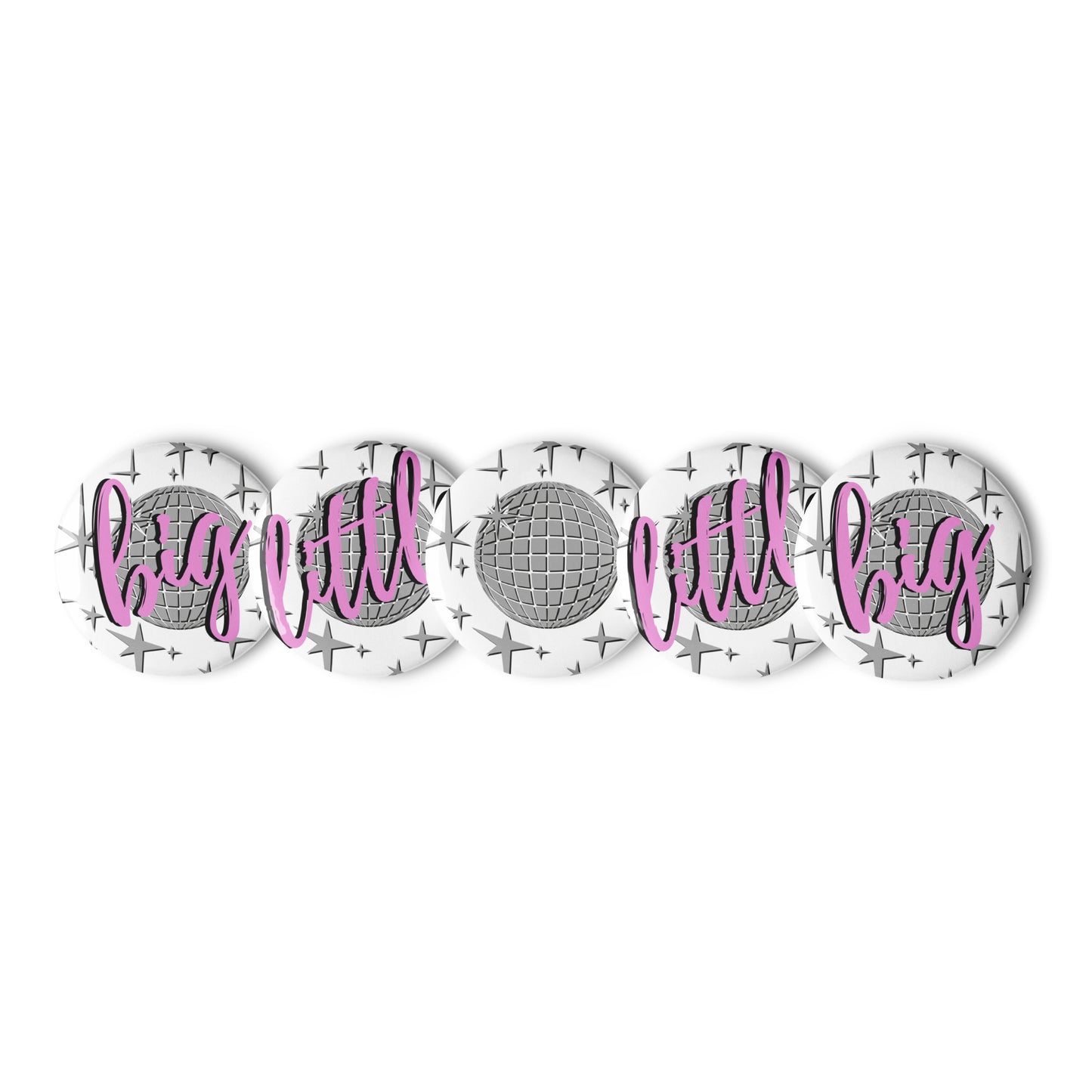 Big & Little Disco Set of pin buttons