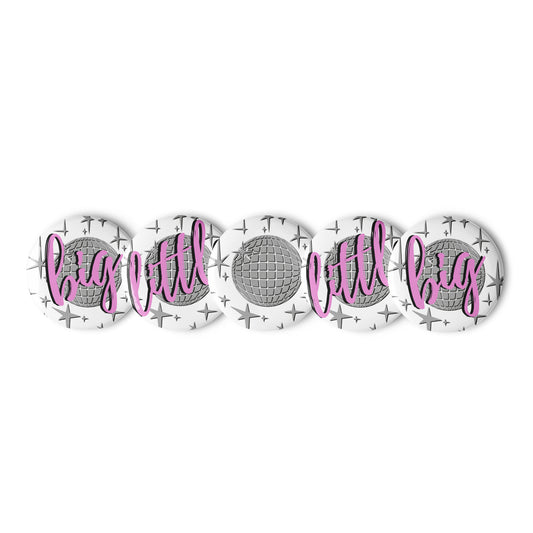 Big & Little Disco Set of pin buttons