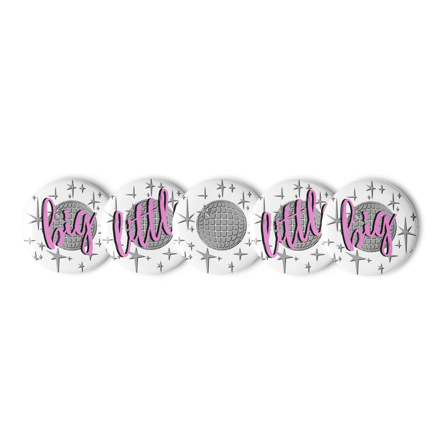 Big & Little Disco Set of pin buttons