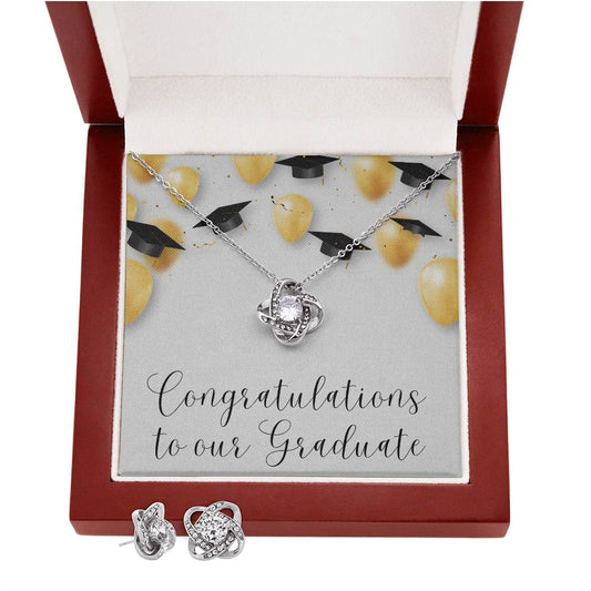 Graduation Knot Necklace and Earrings